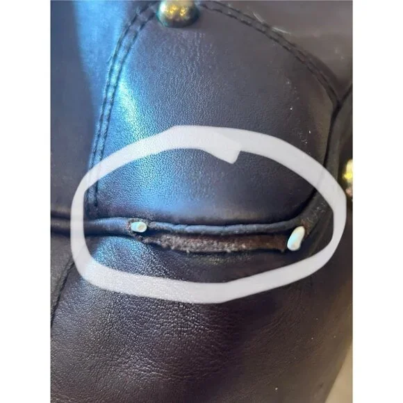 Banana Republic Brown Leather Bucket Tote Shoulder Bag Hobo Brass - Picture 13 of 15